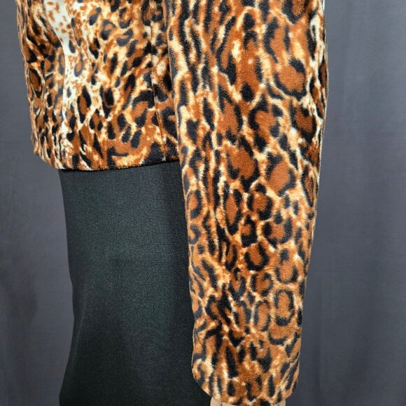 Y2K Nygard Leopard Faux Fur Jacket Size 6 Short Full Zip Indie Sleaze Grunge - Picture 5 of 11